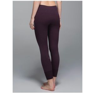 Lululemon Ebb To Street Pant Heathered Black Cherry Seamless Leggings Pants